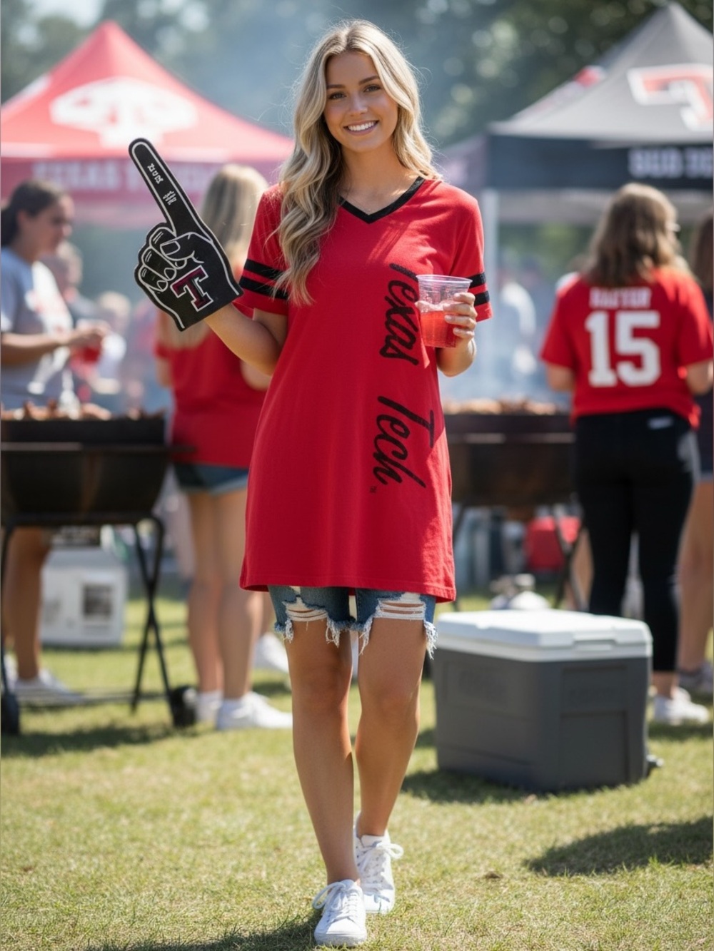 Emerson Street Clothing Co. Texas Tech Red Raiders Tee Dress Small Sleep Shirt - Picture 2 of 10